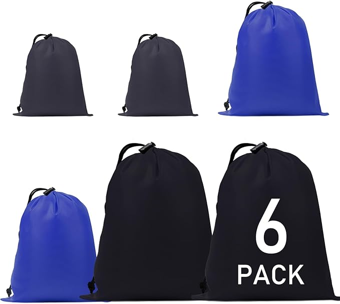 iMucci Upgrade Waterproof Drawstring Bag Sack Nylon Bag Ditty Bag for Gym Traveling, Hiking, Yoga, Shopping