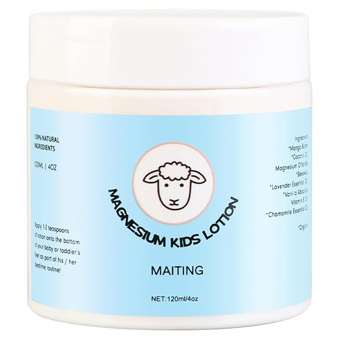 Magnesium Lotion for Kids,4oz Magnesium Lotion for Sleep,Topical Magnesium Cream Helps Kids Stay Calm During The Night and at Bedtime,Soothing Relief & Relaxation