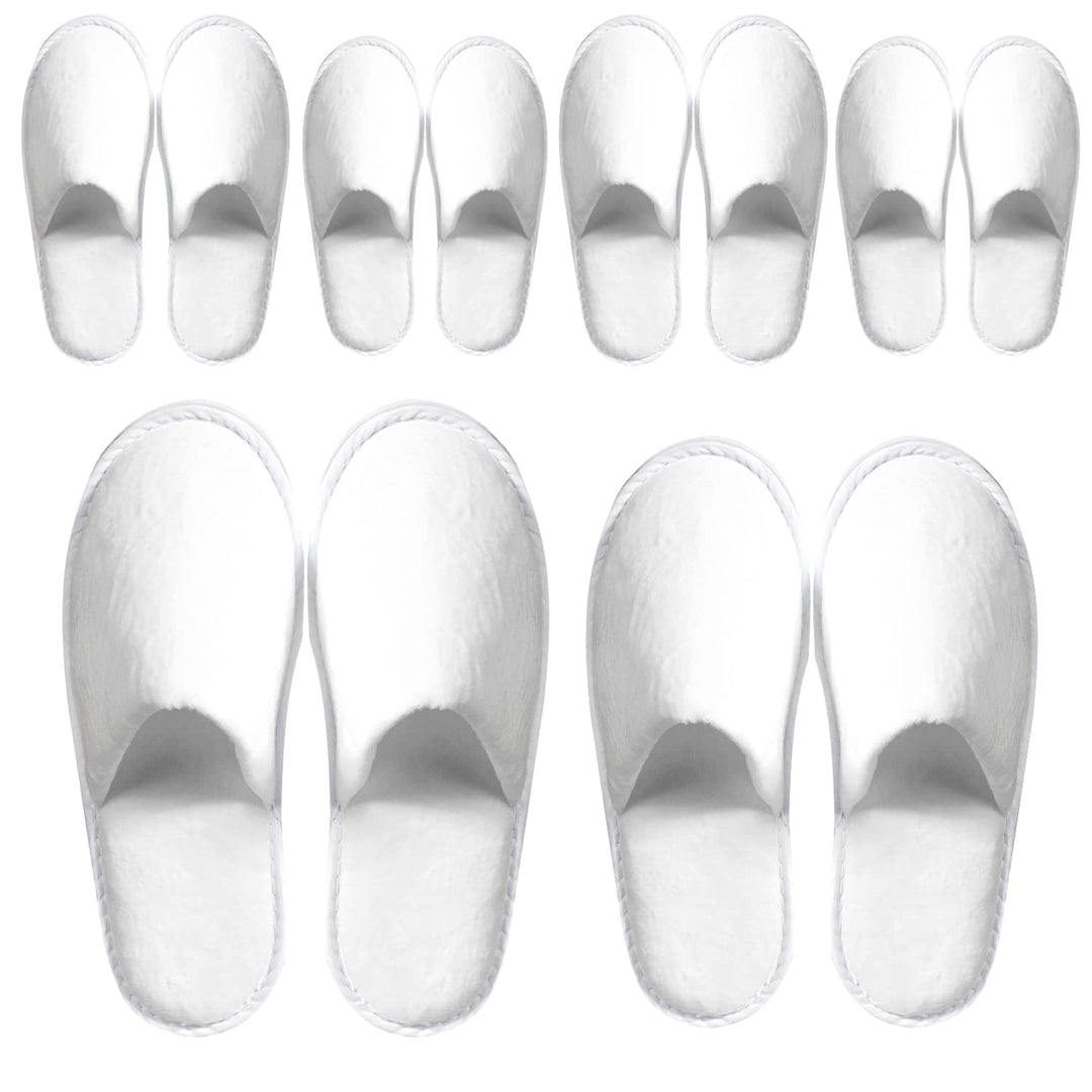 OSTADARRA 6 Pairs Spa Slippers, Non Slip Disposable Slippers For Guest, Washable Reusable, Which Can Be Used As Women Men, House, Indoor, Bathroom, Bedroom, Hotel, Bride Slippers (2 sizes)