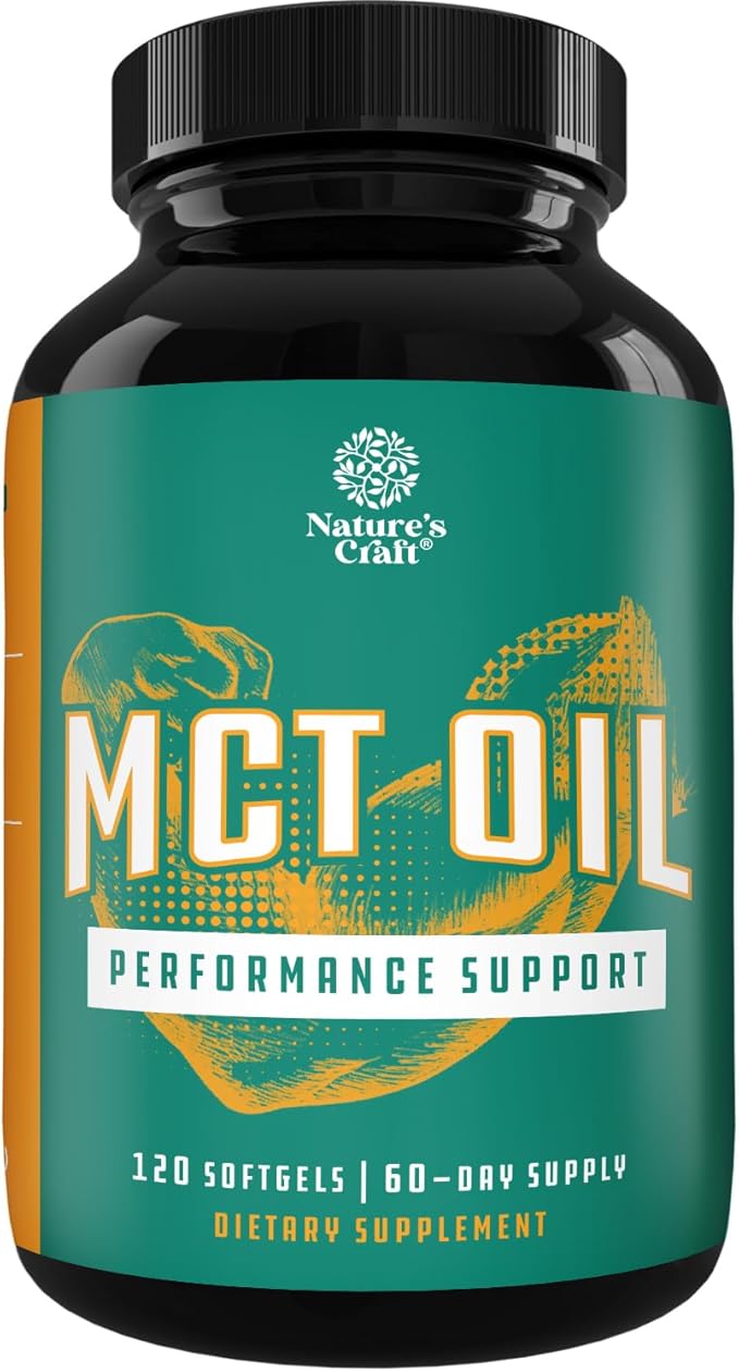C8 MCT Oil Softgels - Medium Chain Triglycerids MCT Coconut Oil Supplement with Caprylic/Capric Triglycerides for Body Sculpting, Enhanced Energy & Stamina - Keto Supplements for Weight Loss - 120 Ct