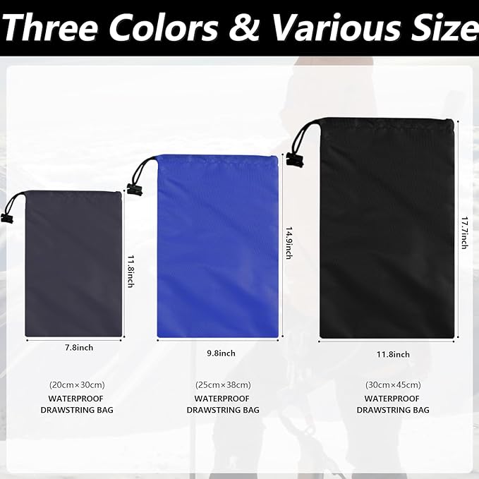 iMucci Upgrade Waterproof Drawstring Bag Sack Nylon Bag Ditty Bag for Gym Traveling, Hiking, Yoga, Shopping