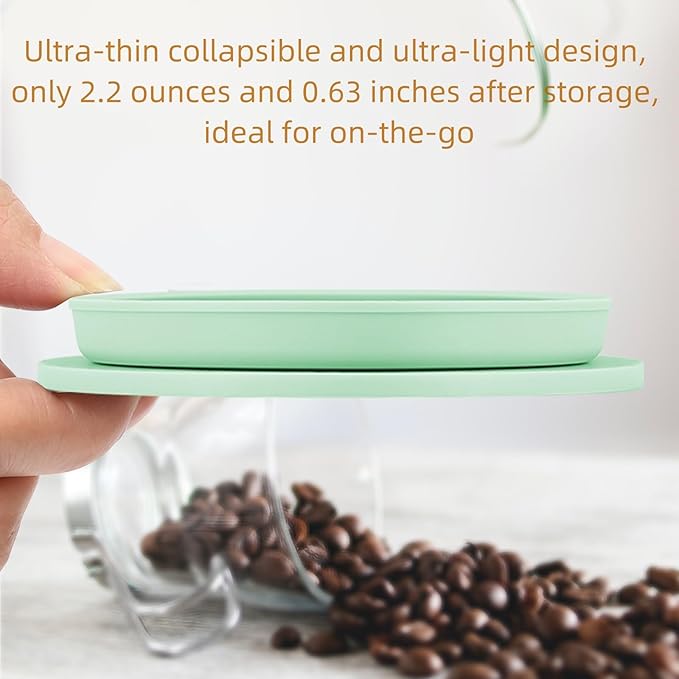 2-Packs Paperless Collapsible Travel Pour Over Coffee Dripper Kit Portable Coffee Filter - Travel Pour Over Coffee Maker Camping - Reusable Coffee Strainer Pour Over Cup (Blue+Green)