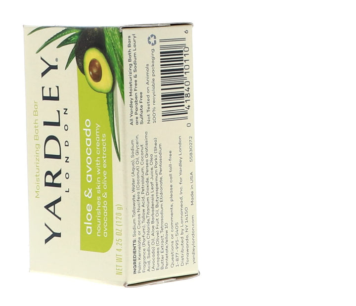 Yardley Aloe Avocado Bath Bar 4oz 2 Pack