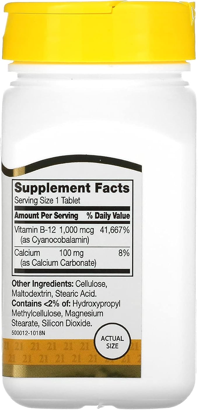 21st Century B 12 1000 mcg Prolonged Release Tablets, 110 Count