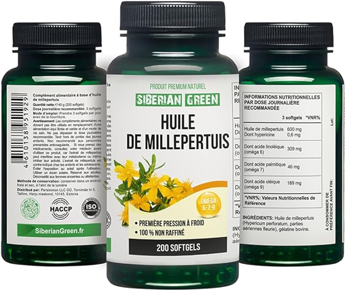 St.John's Wort Oil Capsules 200 Softgels Wild Harvested Siberia Altai Cold Pressed Unrefined