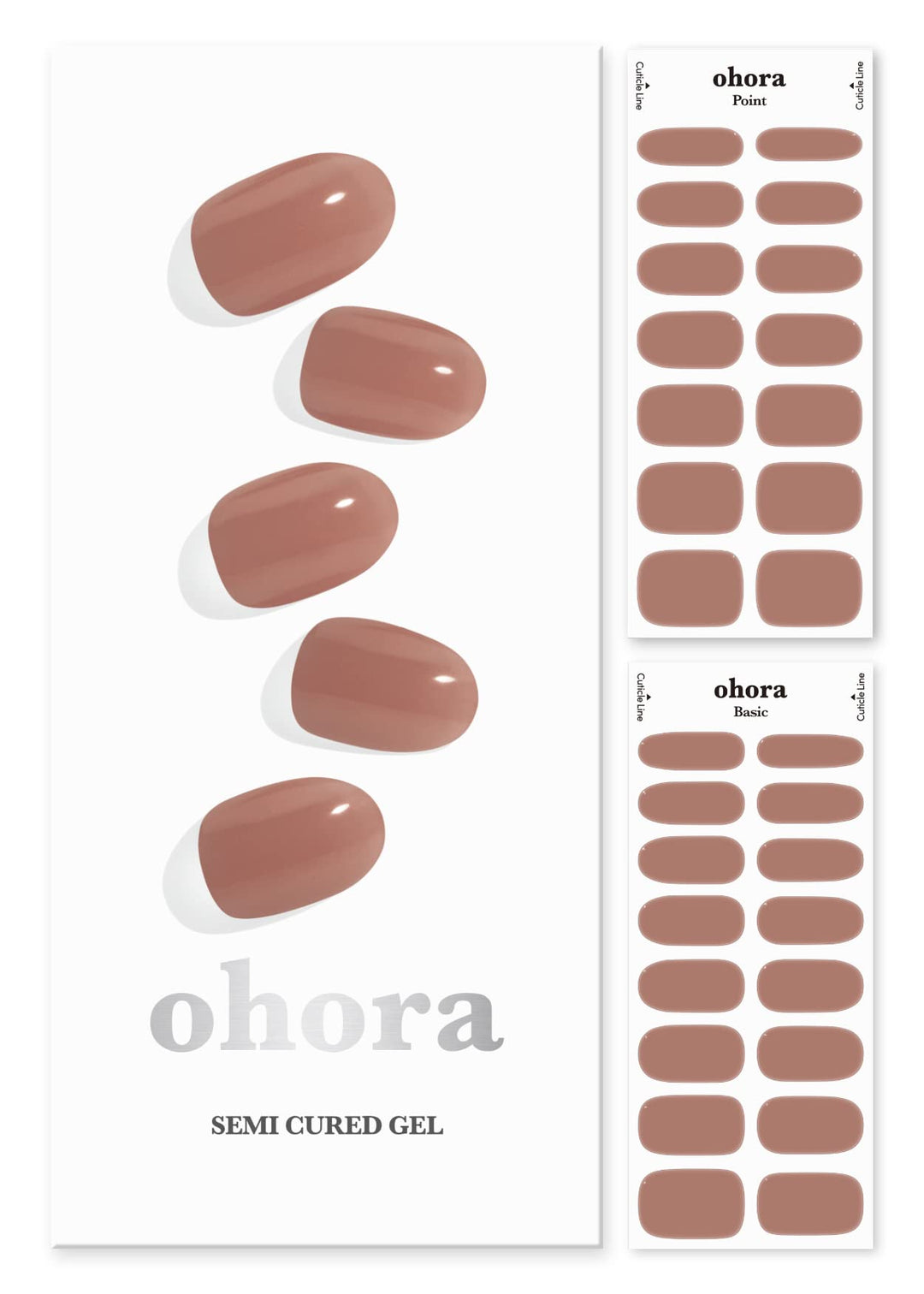 Ohora Semi Cured Gel Nail Strips (N Bare Brick) - Works With Any Nail Lamps, Salon-Quality, Long Lasting, Easy To Apply & Remove