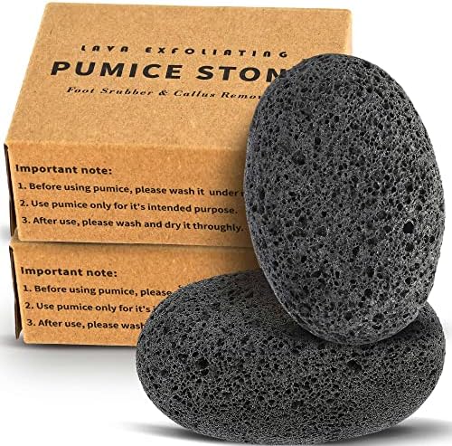 Maryton Natural Pumice Stone for Feet - Lava Foot Exfoliator Scrubber Pedicure Tools, Dead Skin Corn Callus Remover for Feet and Hands, 2 Count