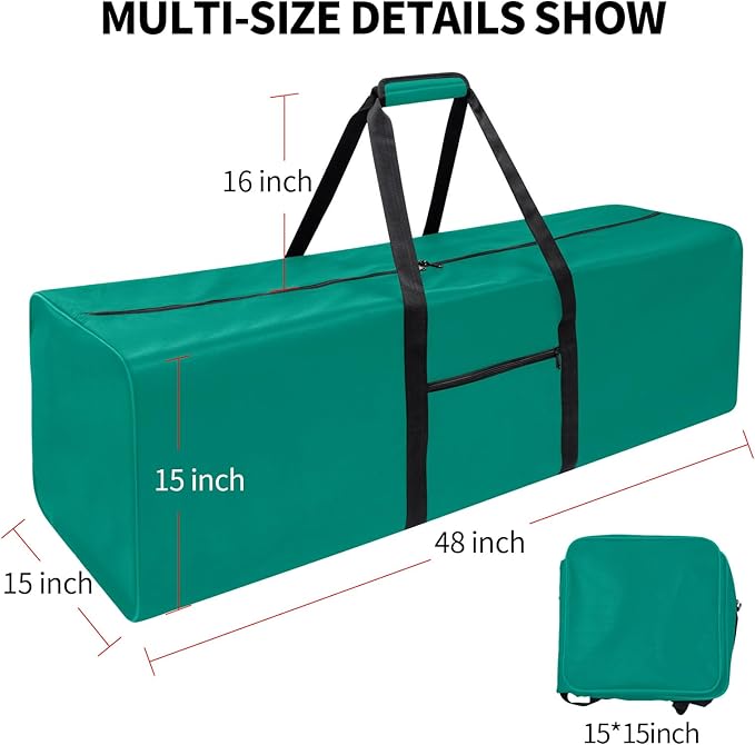 48 Inch Travel Duffle Bag Extra Large Sport Equipment Duffel Bags with 2-way Lockable Zippers (Green)