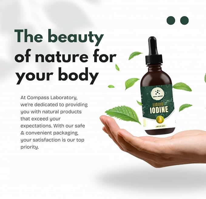 Iodine Liquid Drops | Clear & Colorless Liquid | 50ml - 250mcg/Serving | High-Purity Dietary Supplement