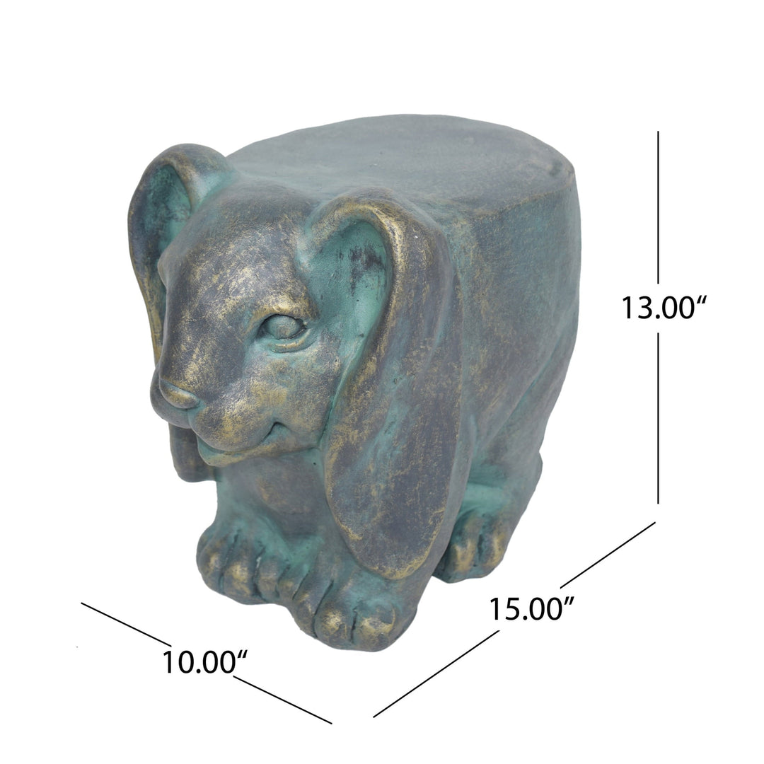 Christopher Knight Home Rustic Side Table, Bronze Bunny Design, Indoor/Outdoor, Distressed Gold Patina