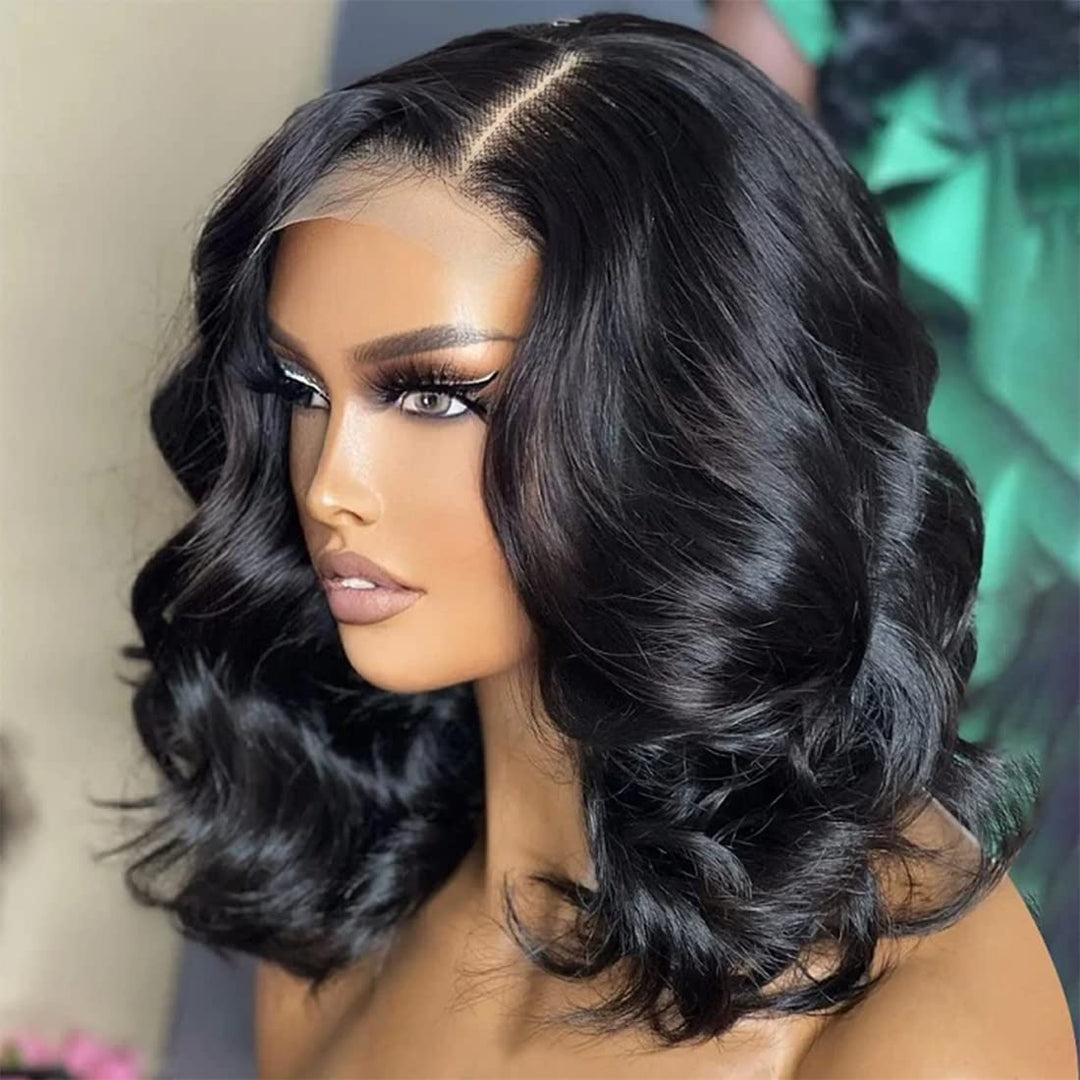 Glueless Wigs Human Hair Short Bob Wig Body Wave Hd Lace Front Wigs For Black Women Wear And Go Pre Plucked 4X4 Lace Closure Wig