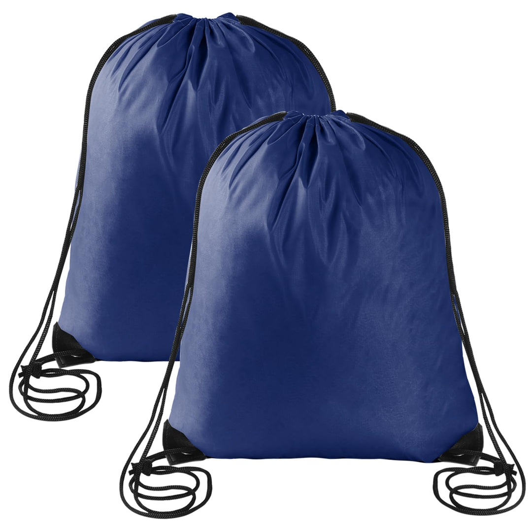 Sliverdew 2 Pcs Dark Blue Drawstring Backpack Bags Sports Cinch Sack String Bags Drawstring Gym Bag Draw String Backpack Bulk Swimming String PE Bags for Women Men