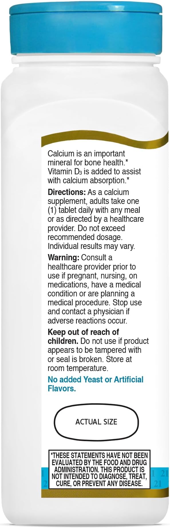 21st Century Calcium Plus D Tablets, 1000 mg, 90 Count