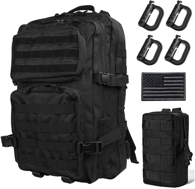 Military Tactical Backpack 45L Large Tactical Backpack for Men, Hiking Rucksack With Bottle Holder