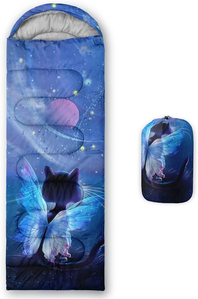 Axolotl Unicorn Sleeping Bag for Kids Boys Girls–Lightweight Warm Cold Weather Sleeping Bags,Waterproof Portable Sleeping Bag with Compression Sack for Camping Backpacking Outdoor Indoor