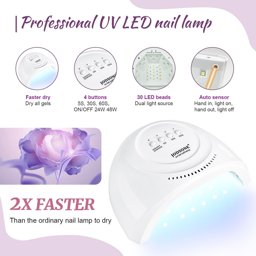 32+4 Pcs Gel Nail Polish Kit | Glitter Soak Off Gel for DIY Manicure