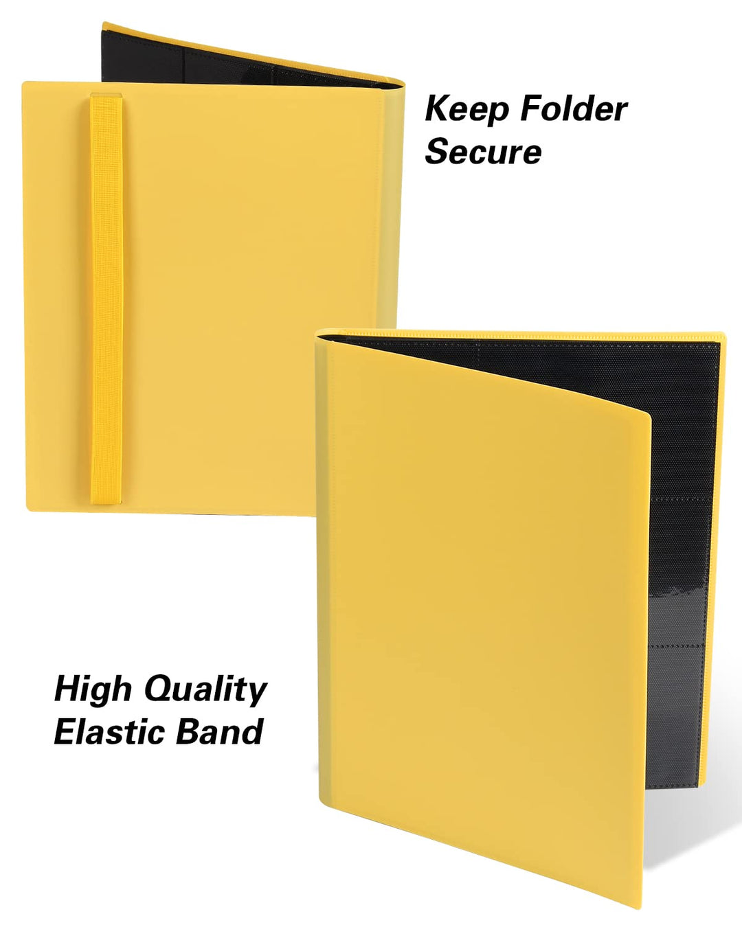 GEAoffice Card Binder, 9 Pockets Trading Card Album Folder, 360 Side Loading Pocket Binder for Yugioh, MTG and Other TCG, Yellow