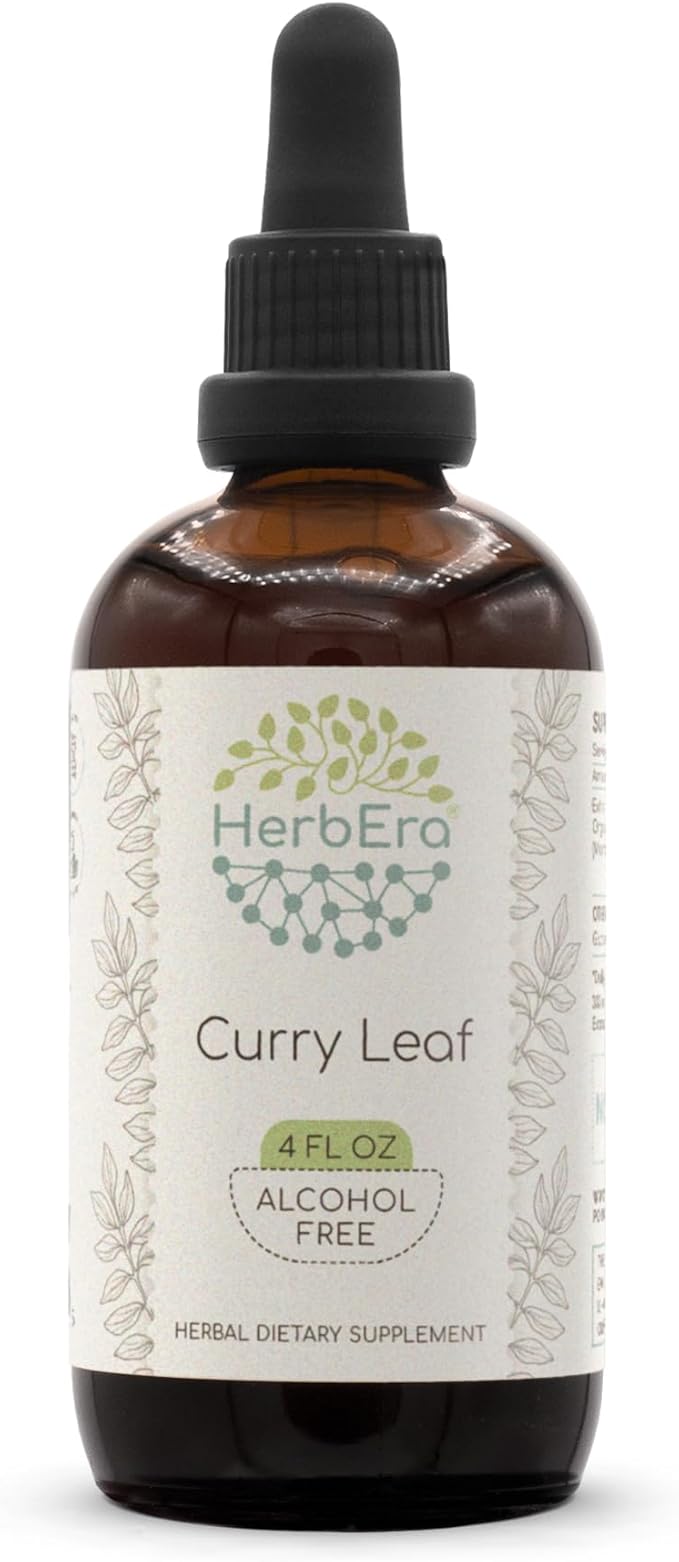 Curry Leaf B120 Alcohol-Free Herbal Extract Tincture, Concentrated Liquid Drops Natural Curry Leaf (Murraya koenigii) Dried Leaf (4 fl oz)