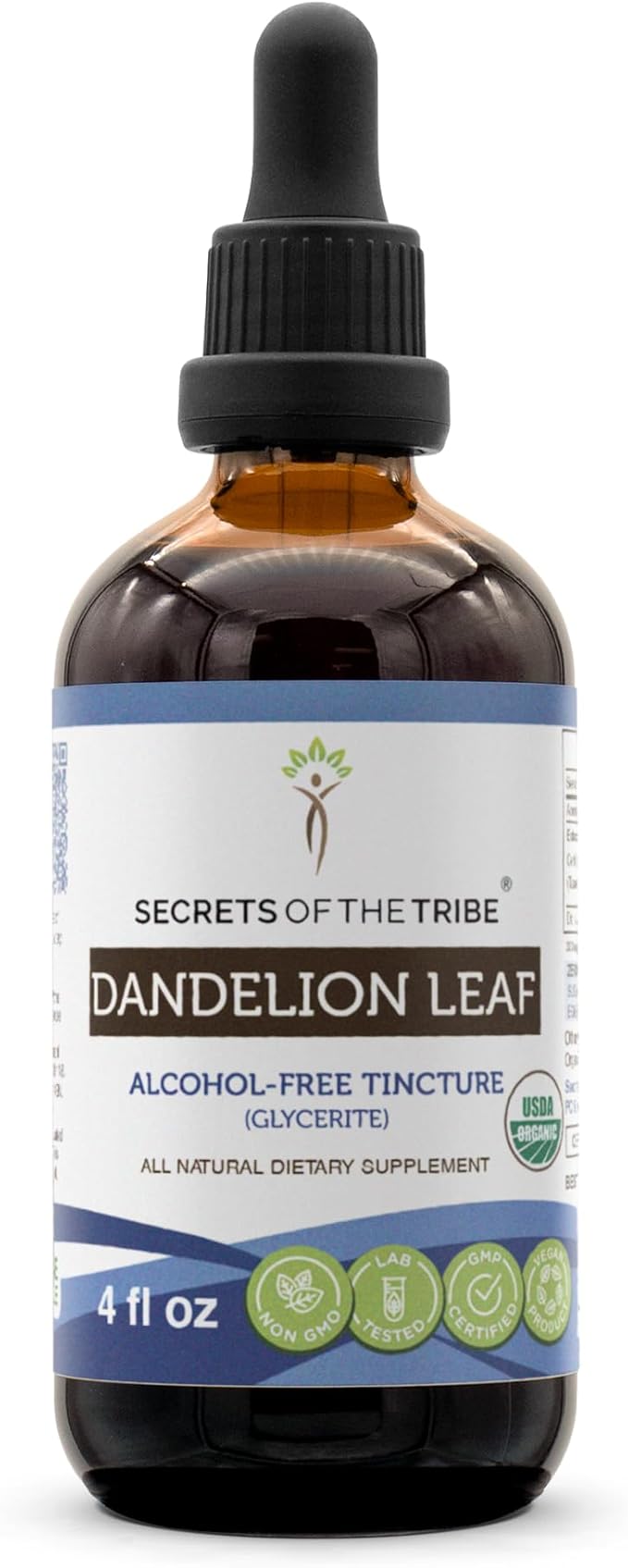 Dandelion Leaf USDA Organic | Alcohol-FREE Extract, High-Potency Herbal Drops, Digestive System | Made from 100% Certified Organic Dandelion Leaf (Taraxacum Officinale) Dried Leaf 4 oz
