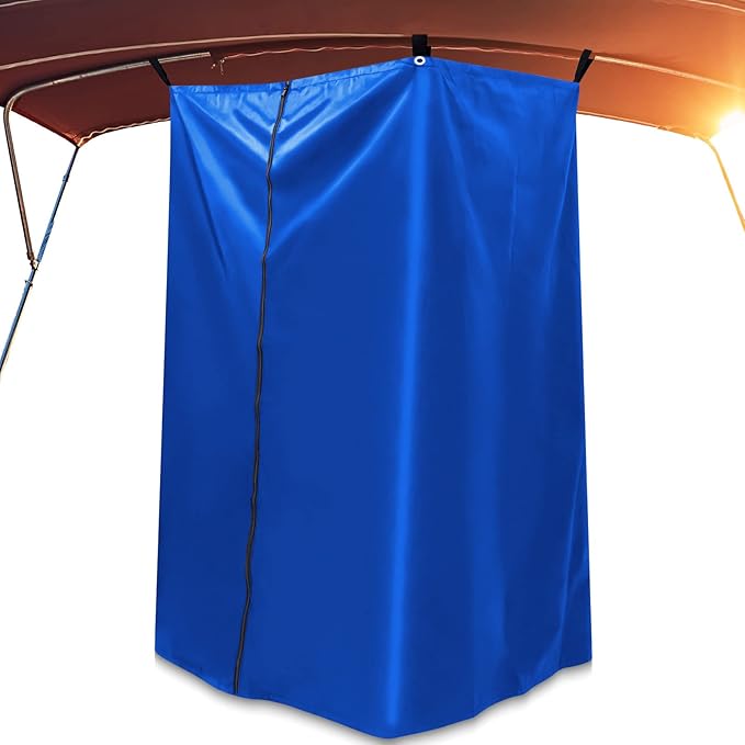 Boats Privacy Curtain Changing Room with Bag Portable Privacy Tent Easy Up Pontoon Enclosure Partition for Pontoons Boat Hanging Tent 27" W x 30" D x 72" H(Blue)