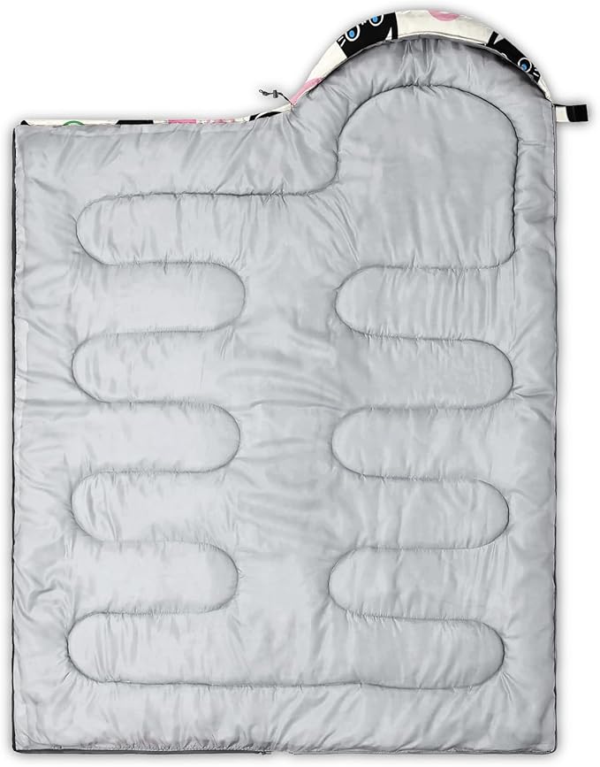 AILONEN Cartoon Fox Camping Sleeping Bag for Boys Girls Adults,Lightweight & Waterproof,3 Season Warm & Cold Weather,Portable,Kawaii Fox Printed Sleeping Bag,Traveling,Camping,Hiking