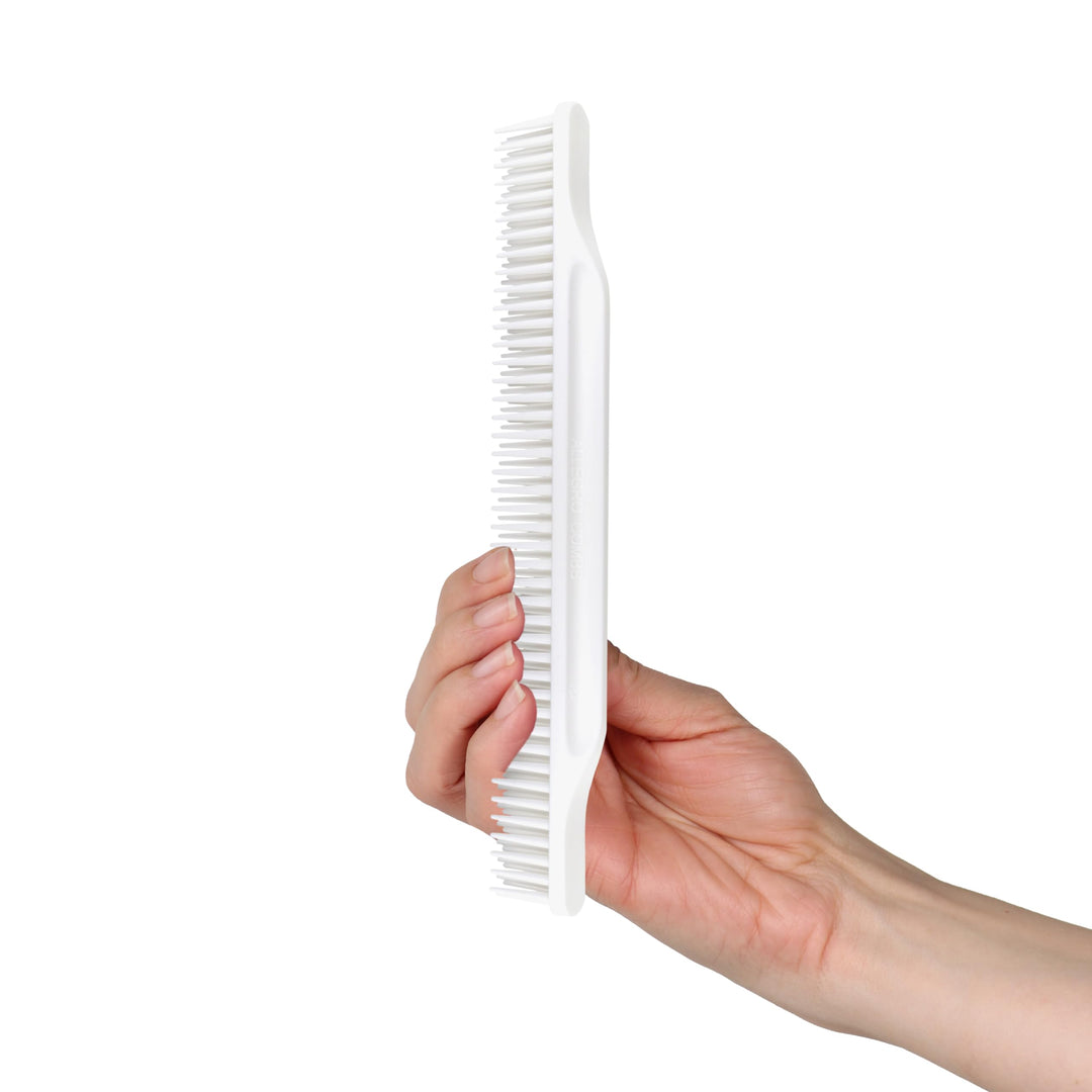 Allegro Combs #70 3-Row Detangling Comb, White - Curly Hair Stylists Curl Defining Comb Made In The USA, Perfect for Women Curly Hair, 1 Piece, Stainless Steel