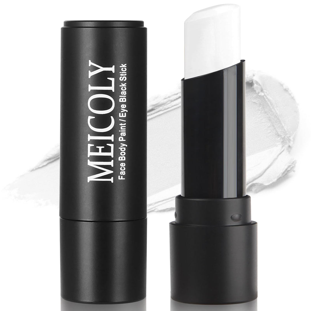 MEICOLY White Face Body Paint Stick,Face Paint for Halloween Clown Mine Cosplay Makeup,Cream Body Paint for Adults and Kids,White Eye Black Stick for Baseball/Softball/Football/Lacrosse