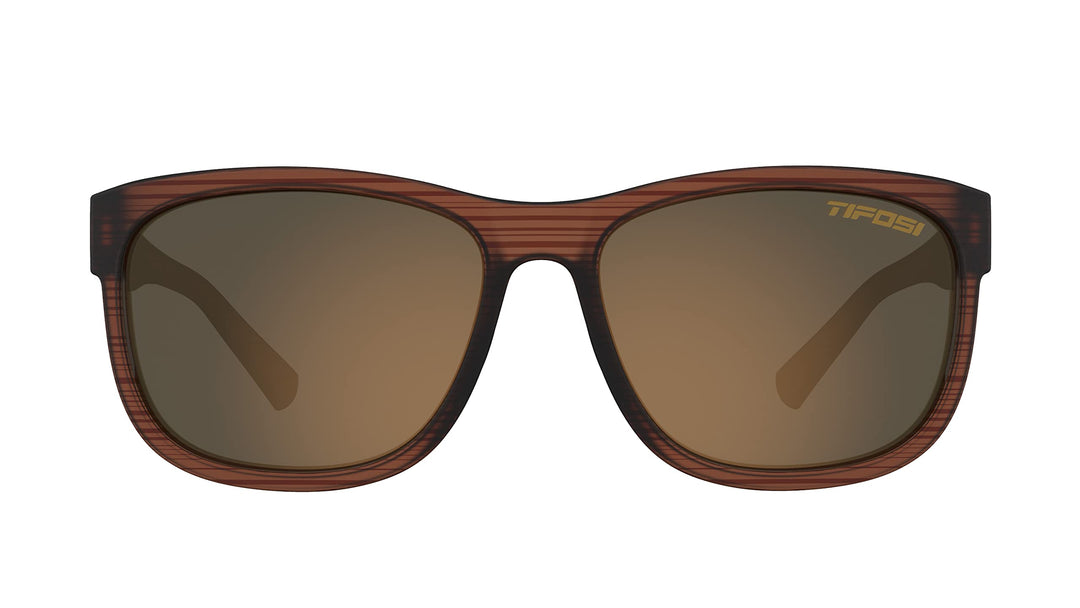 Tifosi Optics Swank XL Sunglasses (Woodgrain, Brown Lens - Polarized)
