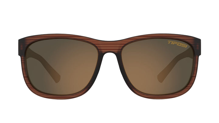 Tifosi Optics Swank XL Sunglasses (Woodgrain, Brown Lens - Polarized)