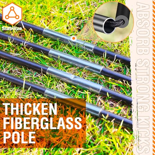 Dimples Excel Soccer Goals Kids Soccer Net for Backyard (3x2.2 FT 1 Pack, Orange Black)