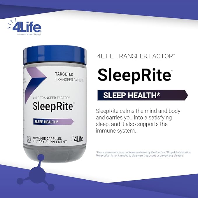 4Life Transfer Factor SleepRite - All-Natural Immune and Sleep Support with GABA and melatonin - 60 Capsules