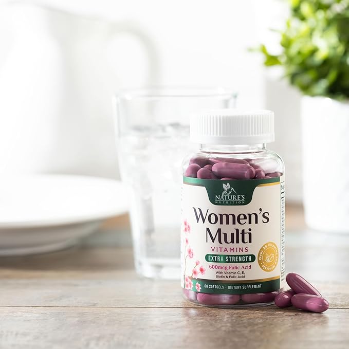 Multivitamin for Women with Iron, Calcium, Zinc, Vitamin A, C, D, E, & B Vitamins for Bone, Skin & Immune Health Support, Nature's Daily Womens Multivitamins for Women's Energy & Health, 60 Softgels