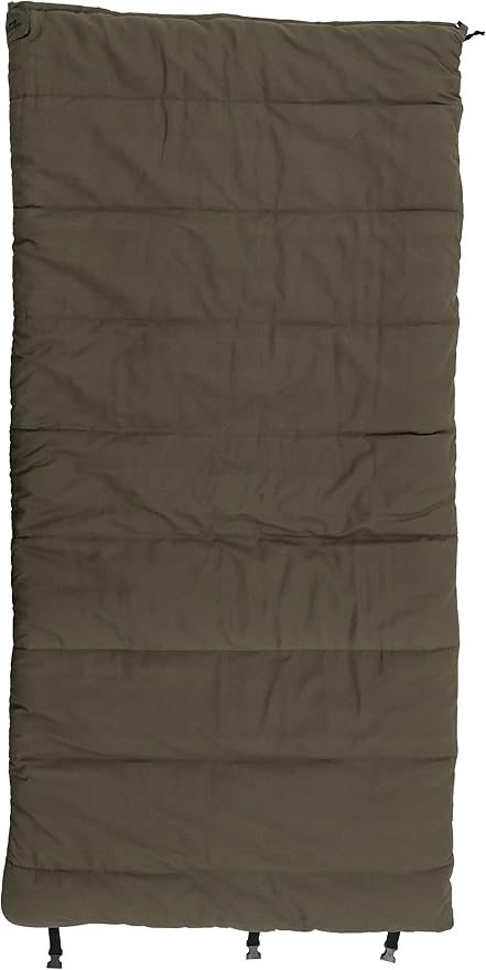 ALPS OutdoorZ Redwood -10° Sleeping Bag, Plaid Flannel Lined, Cotton Canvas