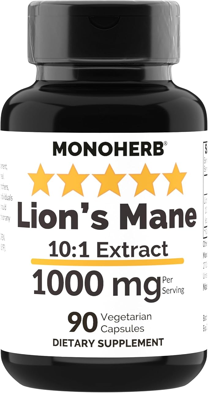 Lion’s Mane Mushroom Extract 1000 mg - 90 Vegetarian Capsules