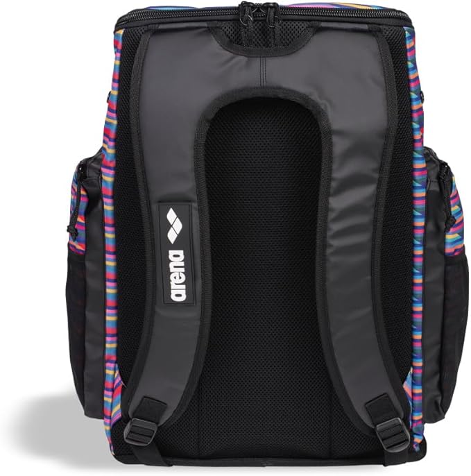ARENA Spiky III Backpack 45 Swimming Athlete Sports Gym Rucksack Large Training Gear Equipment Swim Bag for Men and Women, 45 Liters, Racing Stripes