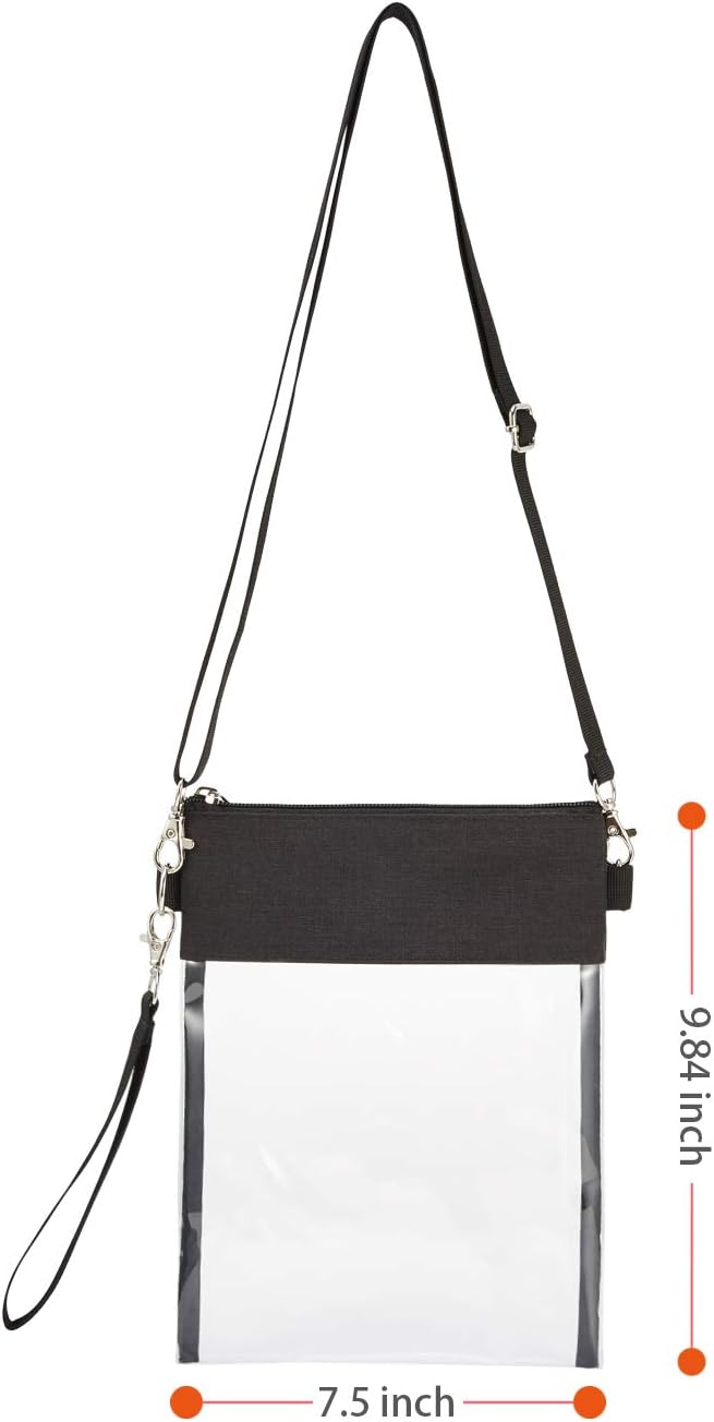 USPECLARE Clear Tote Stadium Approved, Security Travel & Gym Clear Bag for Work Sports Games Concerts