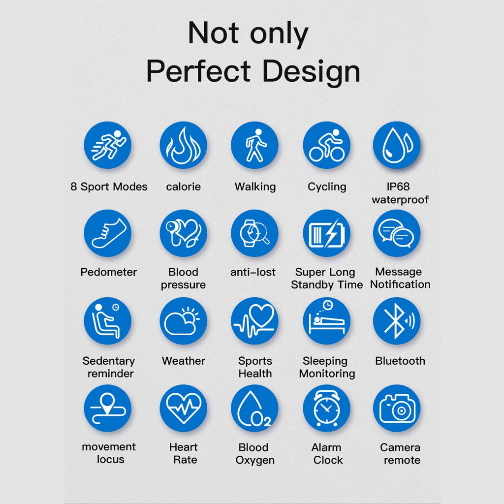 1.3 Inch Screen Smart Fitness Watch Waterproof Activity Tracker Heart Rate Monitor, Call SMS Reminder Calorie Pedometer Bracelet, For Kids Men Women IOS Adroid