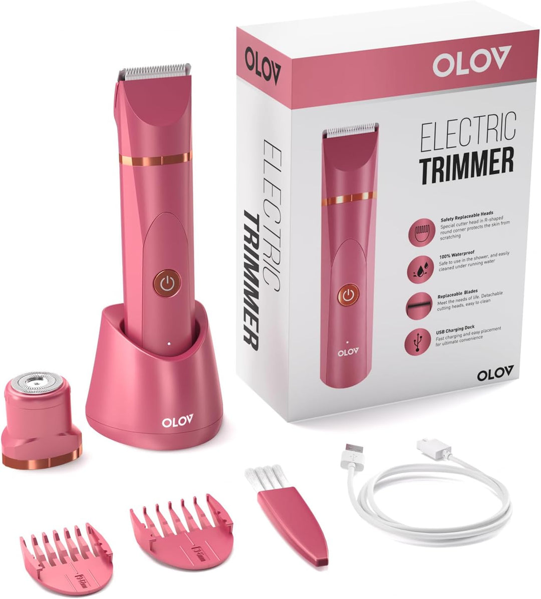 Electric Body Hair Trimmer | Waterproof Groomer for Men & Women | USB Rechargeable