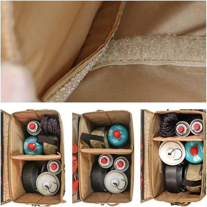 18L Camping Storage Bag, Multifunctional Waterproof Picnic Basket, Tent Stakes Organizer,with Adjustable Shoulder Strap for Hiking Cookware, Travel, Car