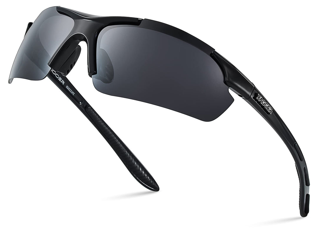 Xagger Polarized Wrap Around Sport Sunglasses for Men Women UV400 Baseball Softball Running Cycling Glasses