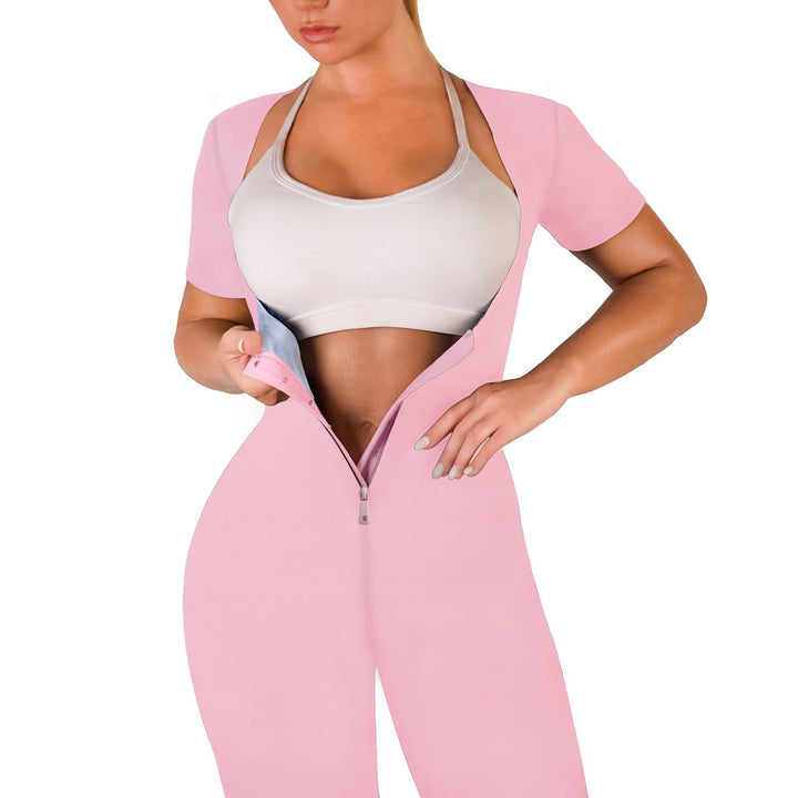 CEIUEO Women Sauna Suit Waist Trainer 3 in 1 Slimming Full Body Shaper Workout Top for Weight loss(PK S)