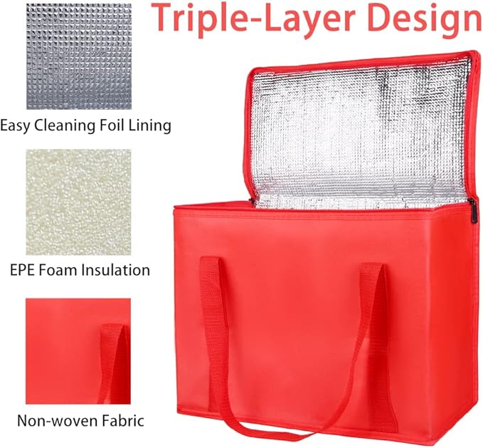 Insulated Reusable Grocery Shopping Bags, 4 Packs