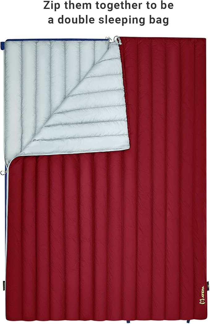 ATEPA Down Sleeping Bag for Adults, 650FP Ultralight 3 Season Compact Packable Sleeping Bag with Compression Sack for Camping Backpacking Hiking