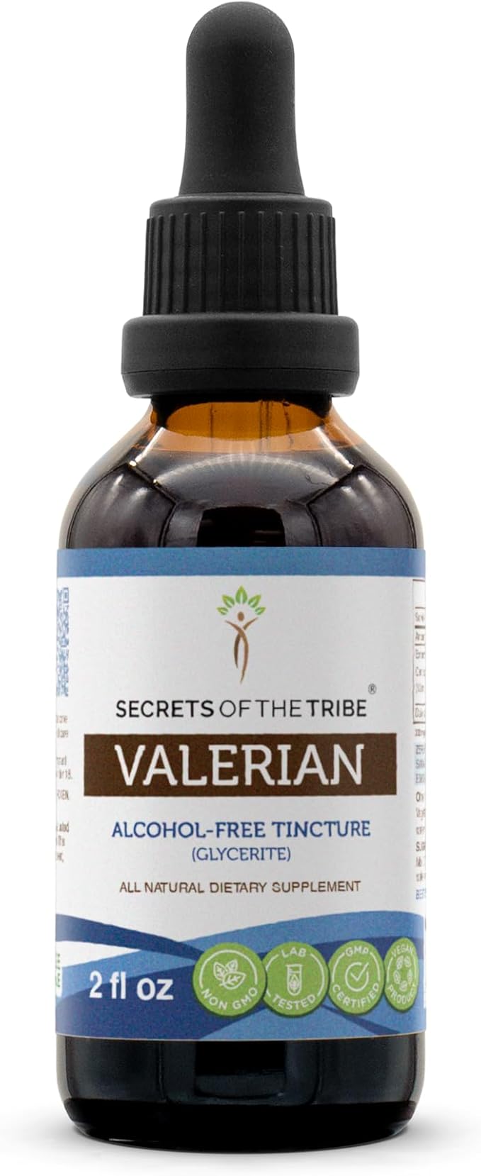 Secrets of the Tribe Valerian Alcohol-Free Tincture (Glycerite) 675 mg Valerian (Valeriana Officinalis) Dried Root (2 Fl Oz) Sleep Support Supplement