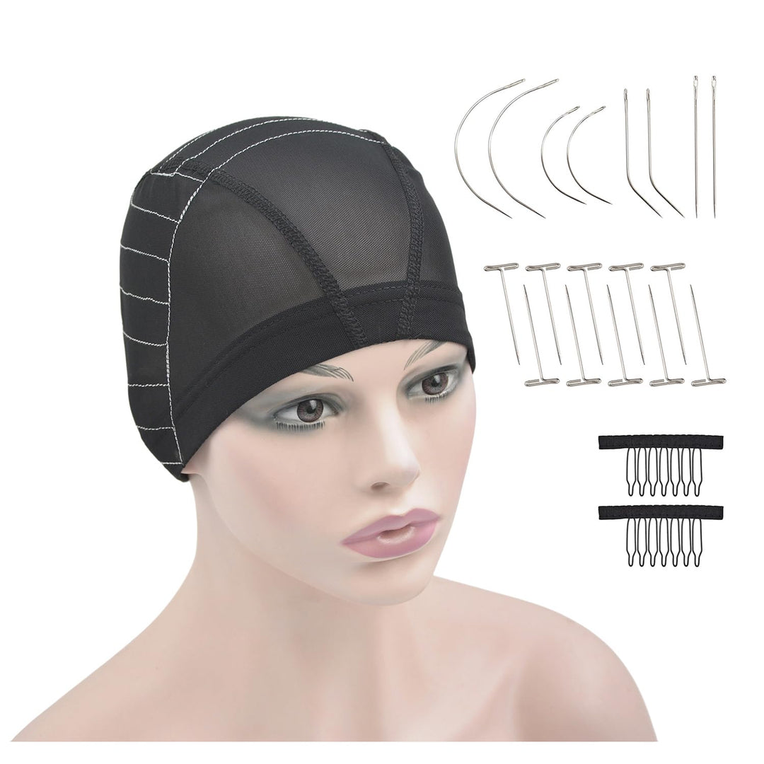 Mesh Dome Caps Wig Cap with Guideline Map for Wig Making Stretchable Wig Caps for Beginners Making Wigs (13x4 S)