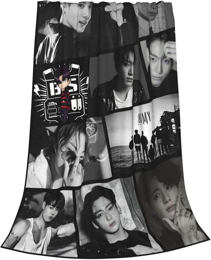 Blanket 40"X50" Soft and Comfortable Warm Fleece Throw Full Picture of Idol Group Blankets Yoga Blankets Beach Blanket Picnic Blankets for Dorm Room Decor Sofa Bed Camping Travel All Season