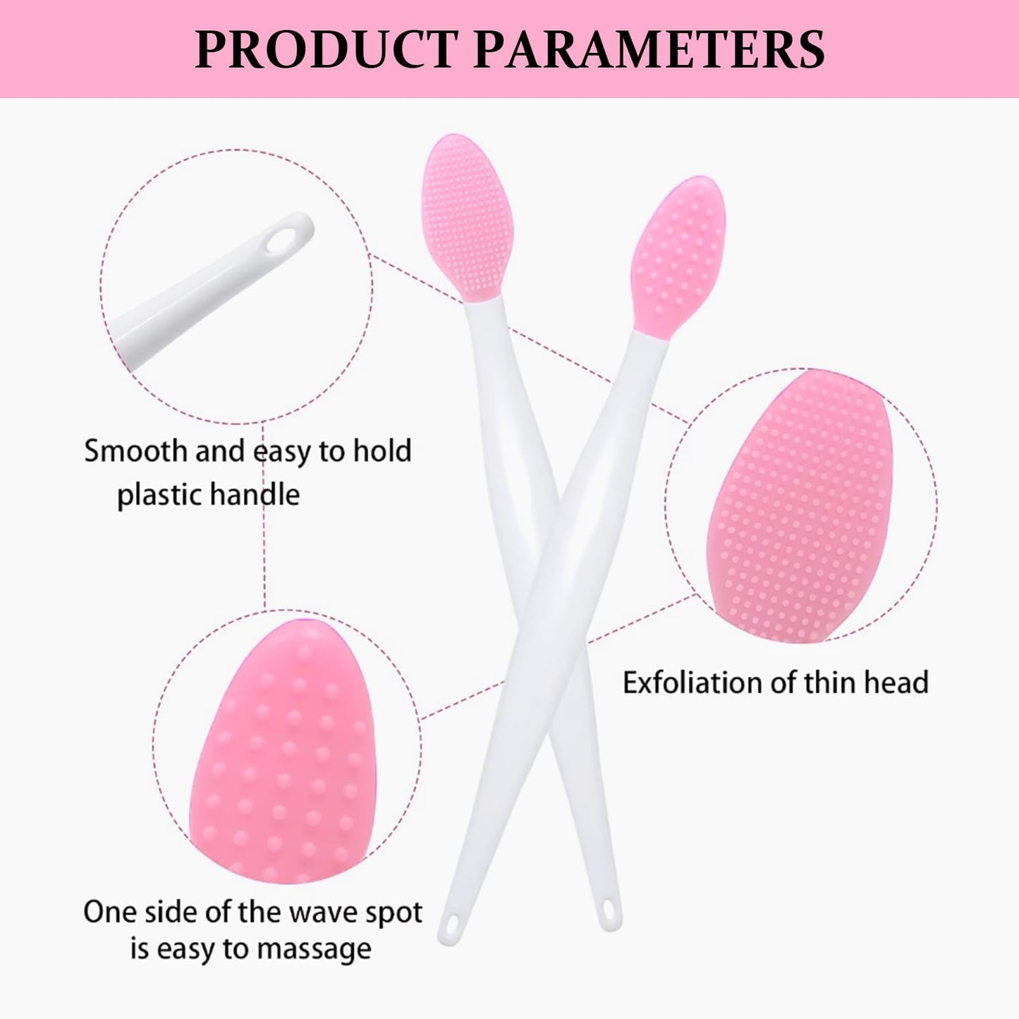 4 Pcs Silicone Lip Scrub Brush,Double-Sided Silicone Exfoliating Cleaner,Nose Blackhead Clean Scrubber Tool Soft Brush Cleaner for Men Women Dark and Chap Lips(4 Colors)