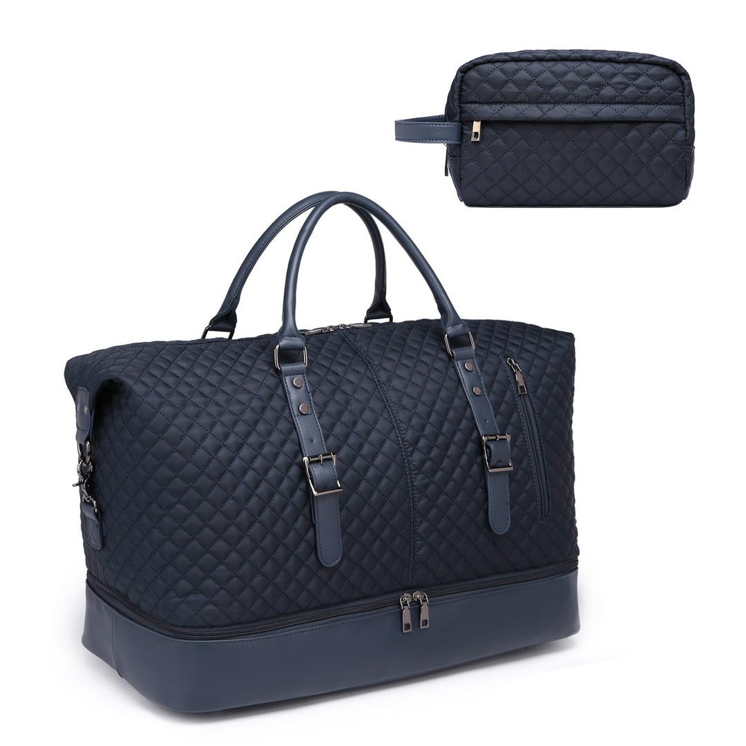 seyfocnia Travel Duffel Bags,Weekender Overnight Bag with Shoe Pouch Large Carry On Bag Travel Tote Duffel Bag, (X) Bule, Color, [X]bule, Color