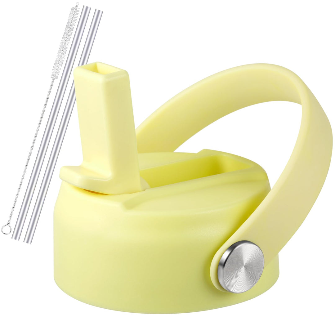 RRegeny Straw Lid for Hydro Flask Wide Mouth 32 40 oz, Straw Lids with Flexible Handle and Straws Compatible with HydroFlask, Replacement Sports Flex Cap Wide Mouth Top 32 40 oz