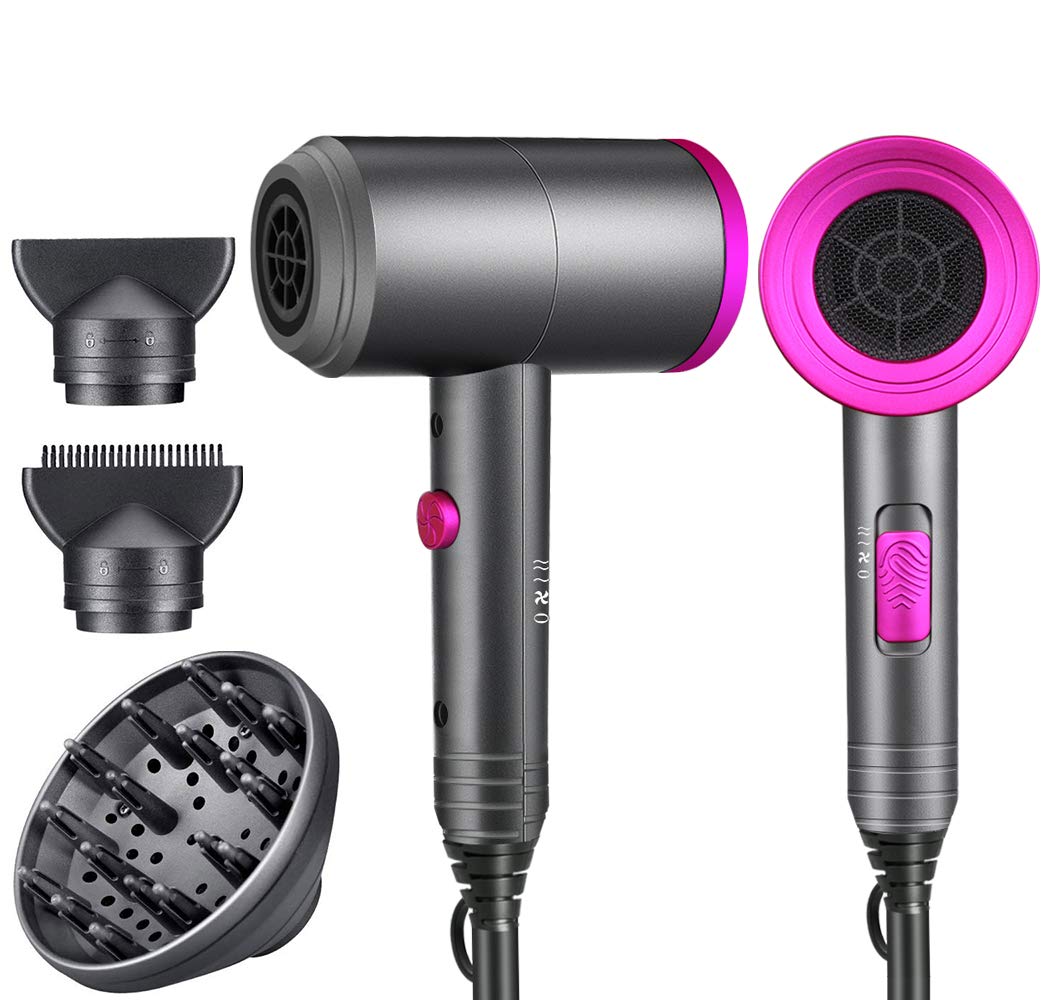 Ionic Hair Dryer, Professional Hair Blow Dryer Hot/Cold Air, 1800W Powerful Ac Motor, Negative Ion Hairdryer Fast Drying, 2 Spee